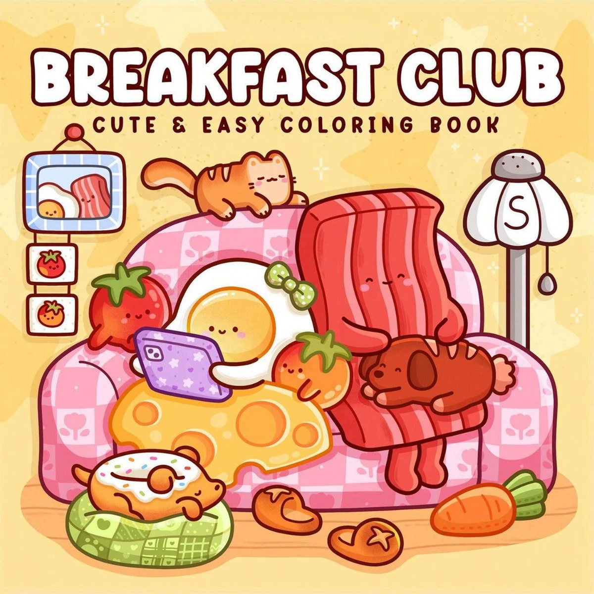 Food And Snacks Coloring Book - Livre de coloriage pour adultes Breakfast