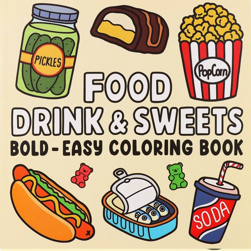 Food And Snacks Coloring Book - Livre de coloriage pour adultes et