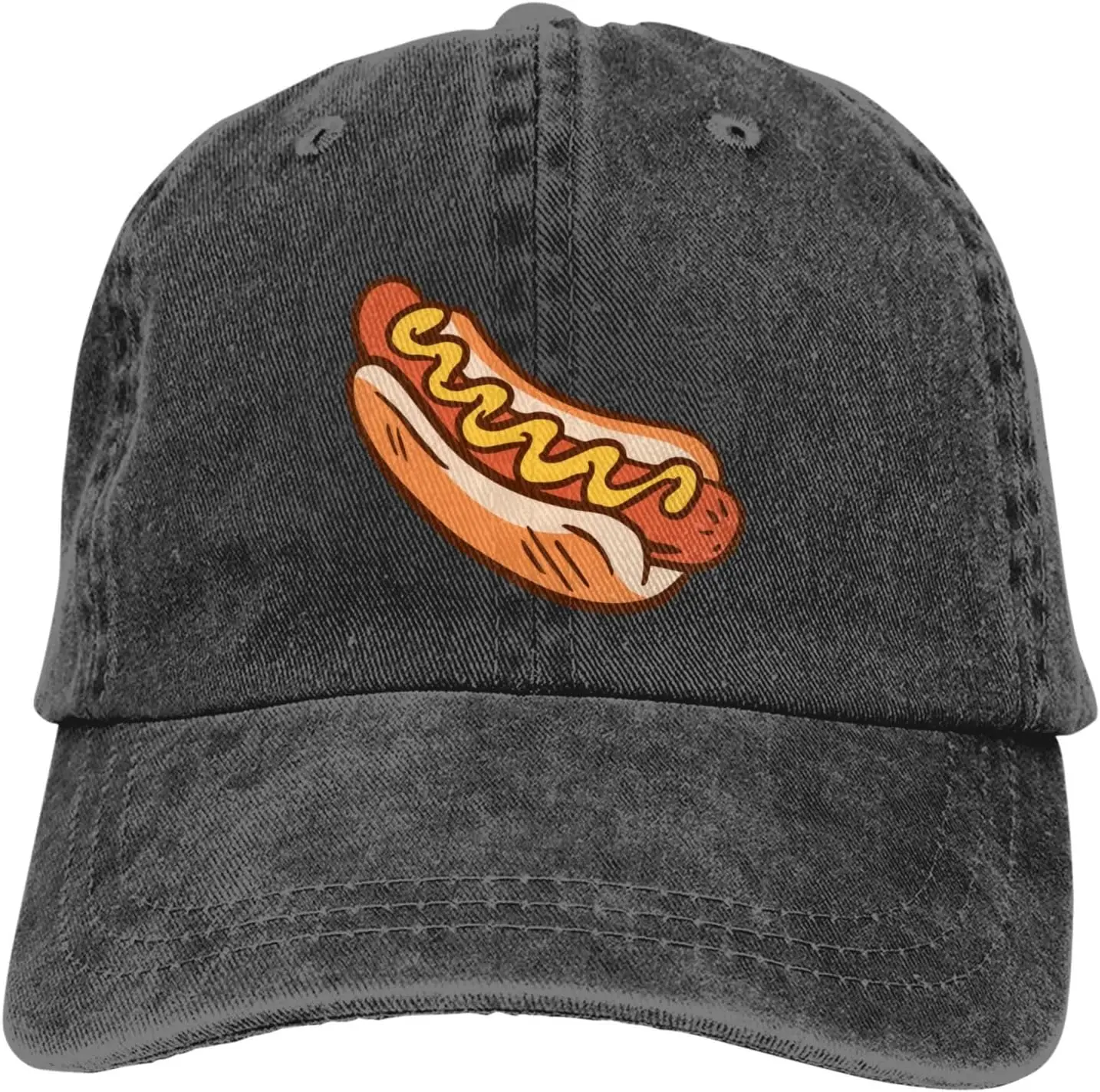 Food Snacks For Hiking - Casquette en jean réglable en coton