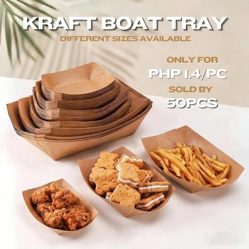 Food Snacks Restaurant - Barquettes jetables en papier kraft pour