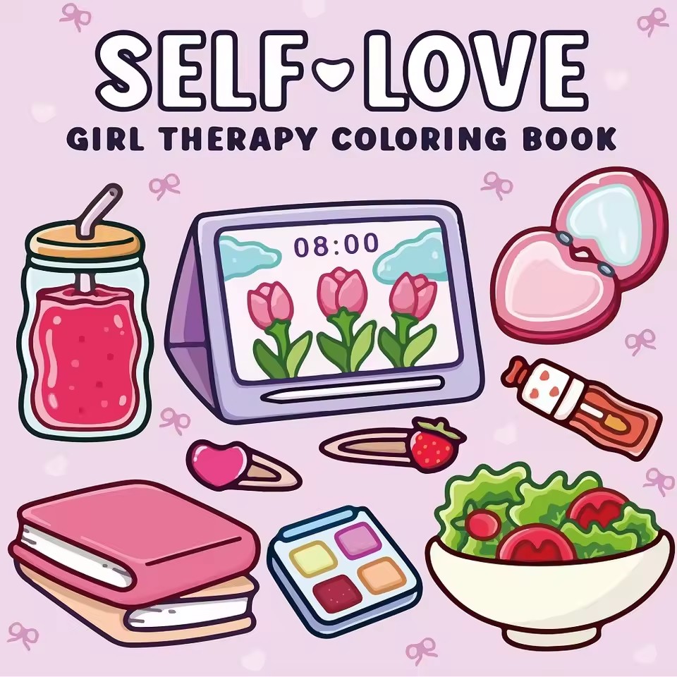 Food And Snacks Coloring Book - Livre de coloriage Self Love pour