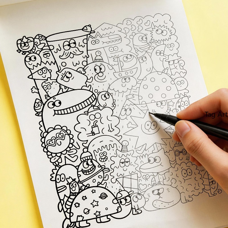 Food And Snacks Coloring Book - Livre d'images pour soulager l'anxiété, album