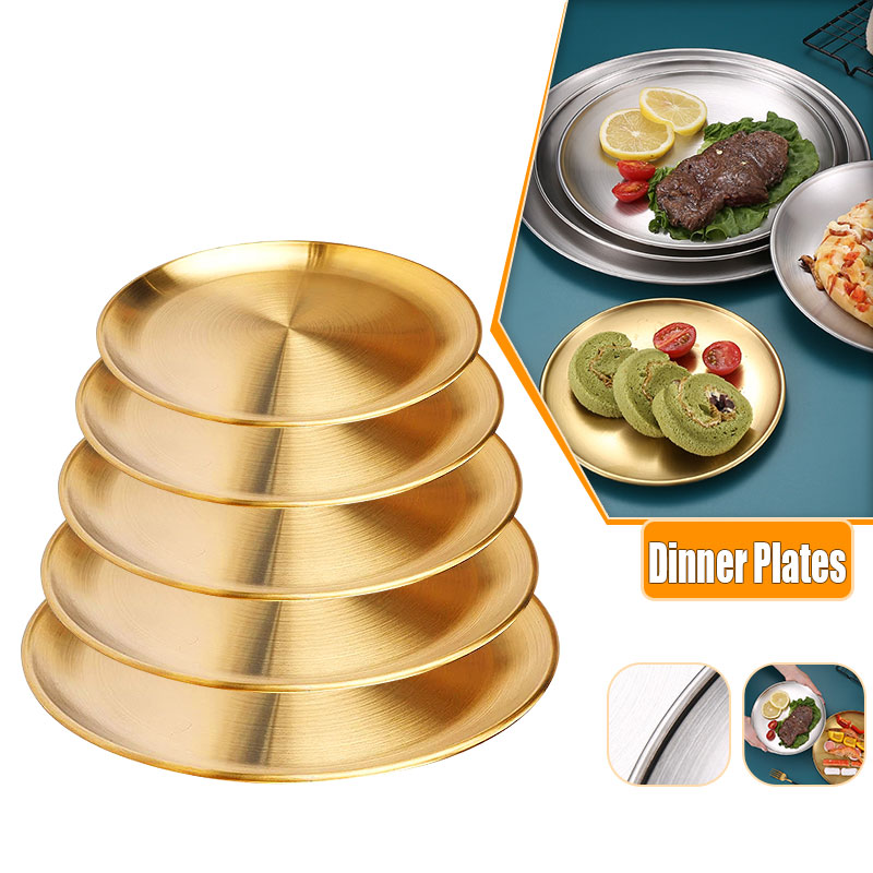 Food Snacks For Camping - Assiette ronde empilable en métal rouille-vert,