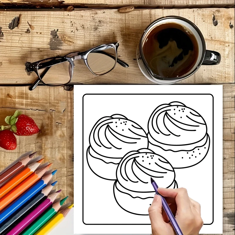 Livre de coloriage facile sur  - Food And Snacks Coloring Book avis et prix