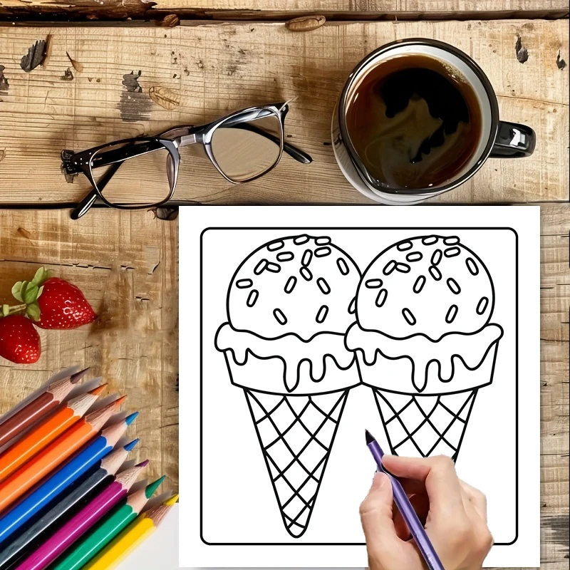 Livre de coloriage facile sur  - Food And Snacks Coloring Book avis et prix