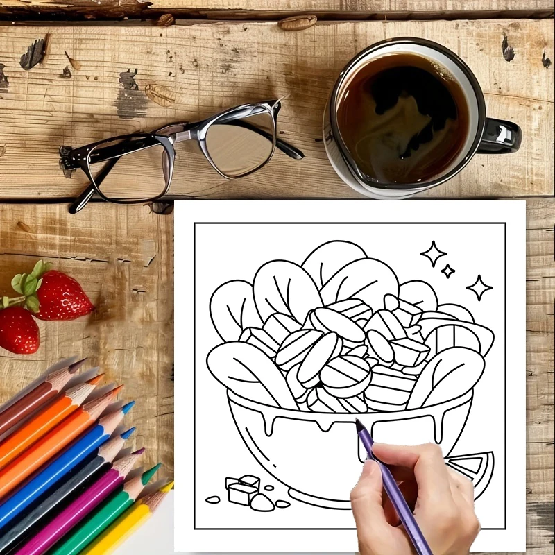 Livre de coloriage pour adulte - Food And Snacks Coloring Book avis et prix