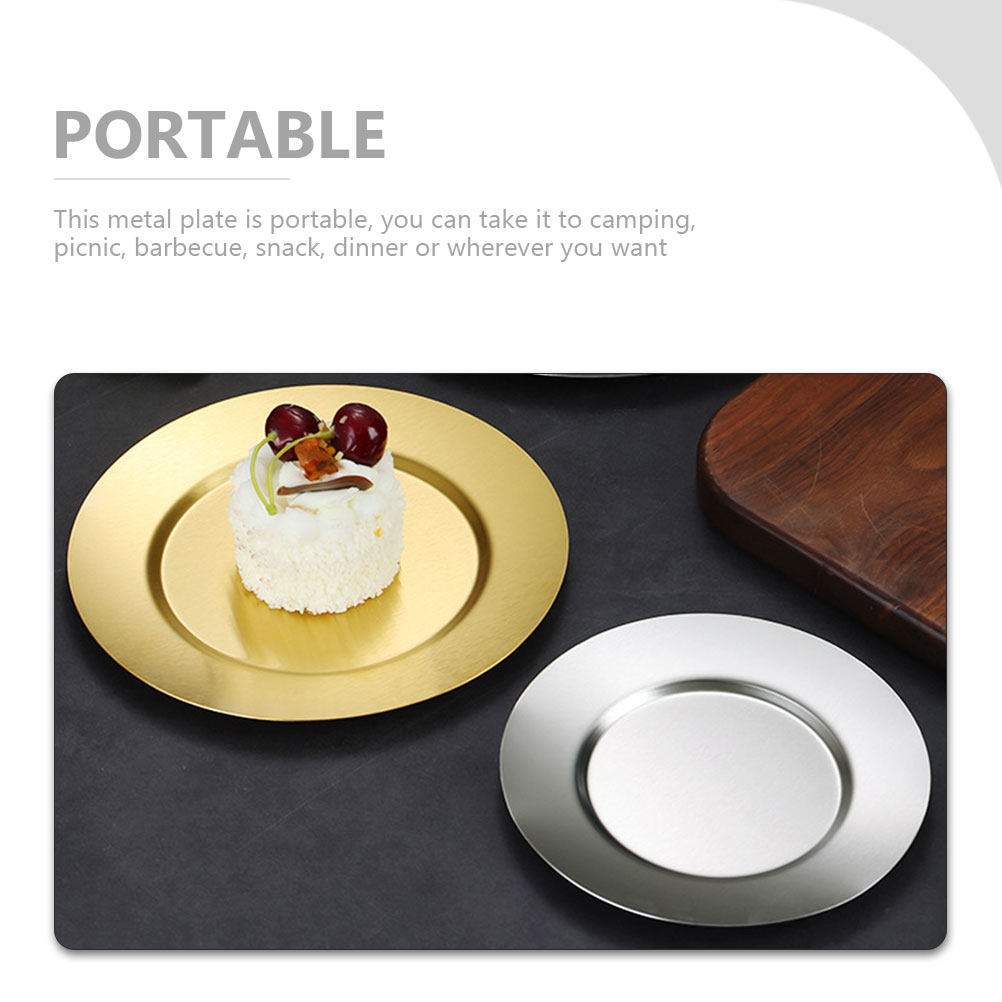 Assiette Ronde en Acier Inoxyd - Food Snacks For Camping avis et prix