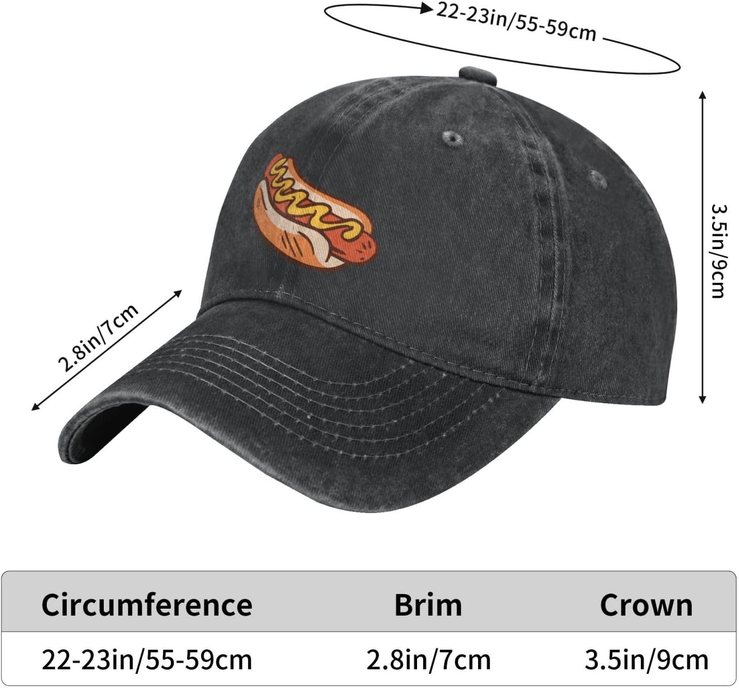 Casquette en denim réglable po - Food Snacks For Hiking avis et prix