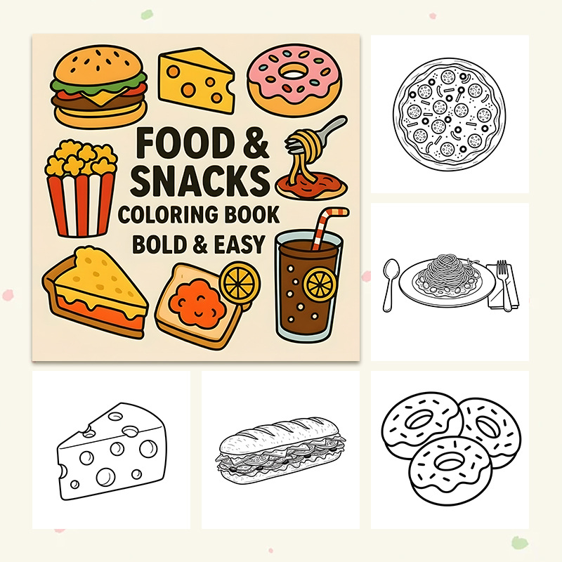 Carnet de coloriage et de dess - Food And Snacks Coloring Book avis et prix